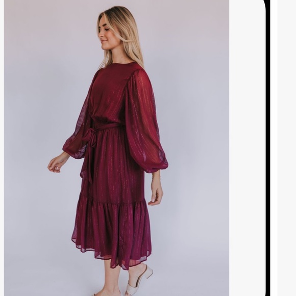 One Loved Babe burgundy dress maroon L - Picture 9 of 10